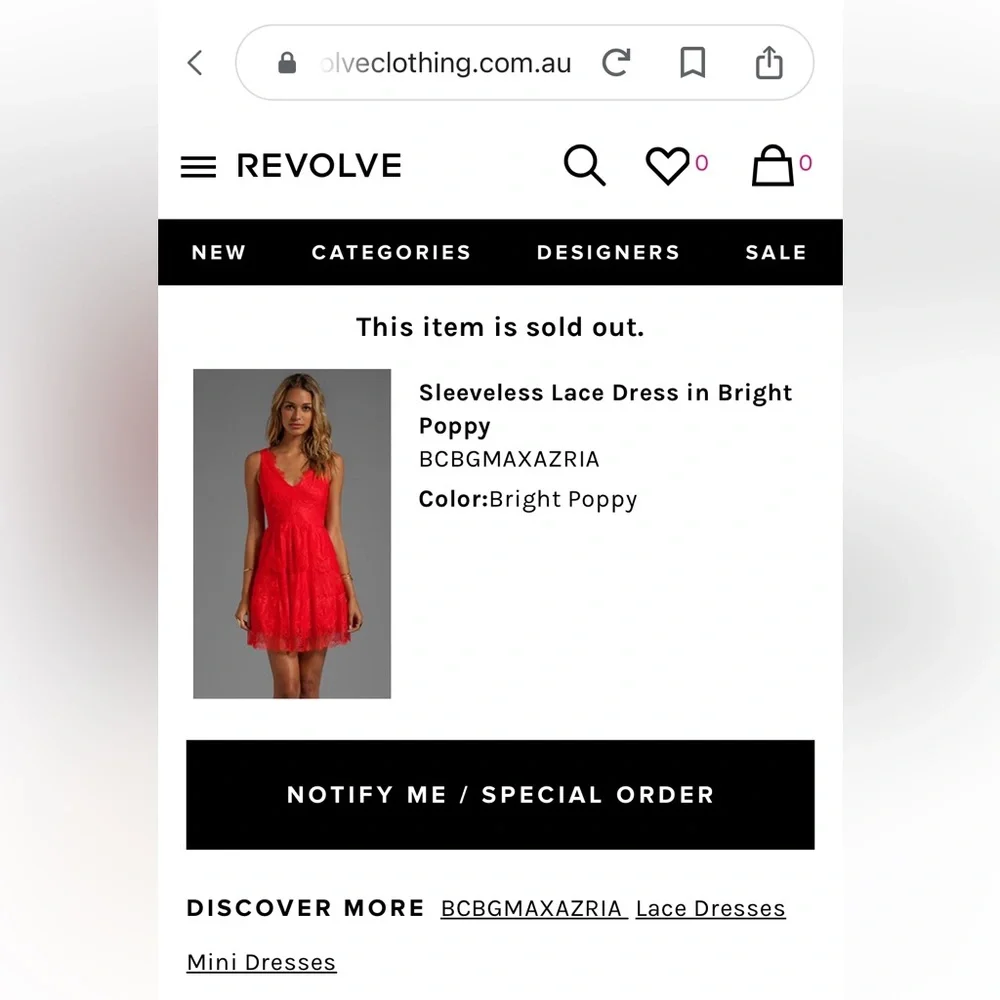 NWOT Revolve Willa BCBGMaxAzria Lace Sleeveless Fit & Flare Dress Red Size Large - Picture 11 of 13